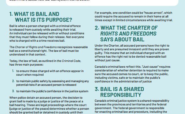 Canada’s Bail System according to Government Info