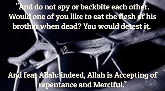 Do Not Spy and Backbite Each other